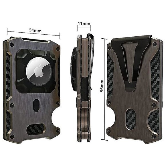 WXM Wallet for Men with AirTag Holder Credit slim Front , Airtag Wallet Bronze - Picture 6 of 8